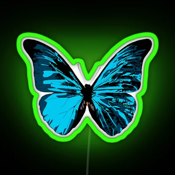 Light Blue Butterfly Equals RGB Neon Sign