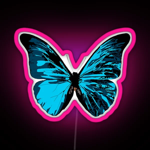 Light Blue Butterfly Equals RGB Neon Sign