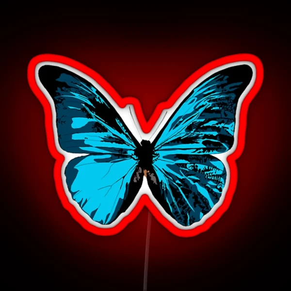Light Blue Butterfly Equals RGB Neon Sign