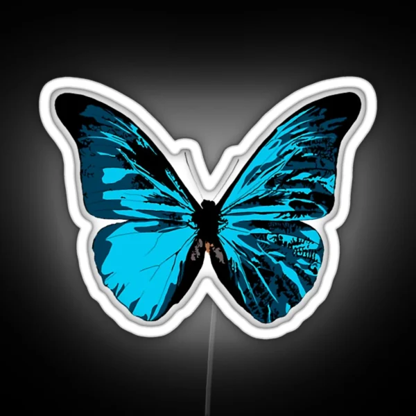 Light Blue Butterfly Equals RGB Neon Sign