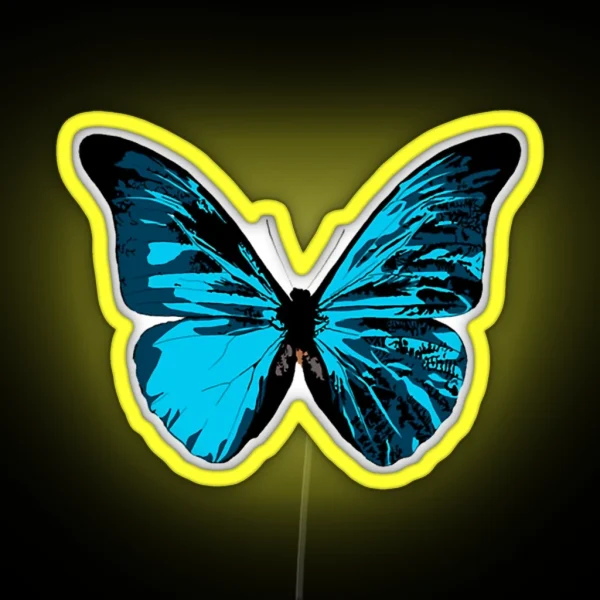 Light Blue Butterfly Equals RGB Neon Sign