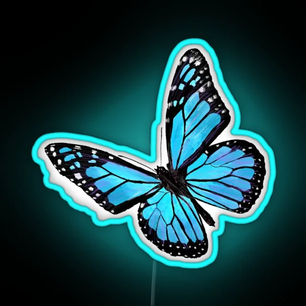 Light Blue Butterfly RGB Neon Sign