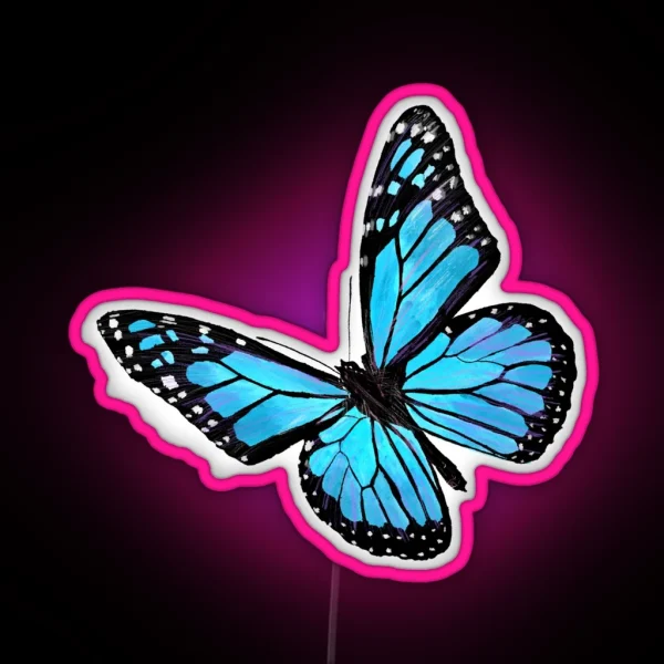 Light Blue Butterfly RGB Neon Sign