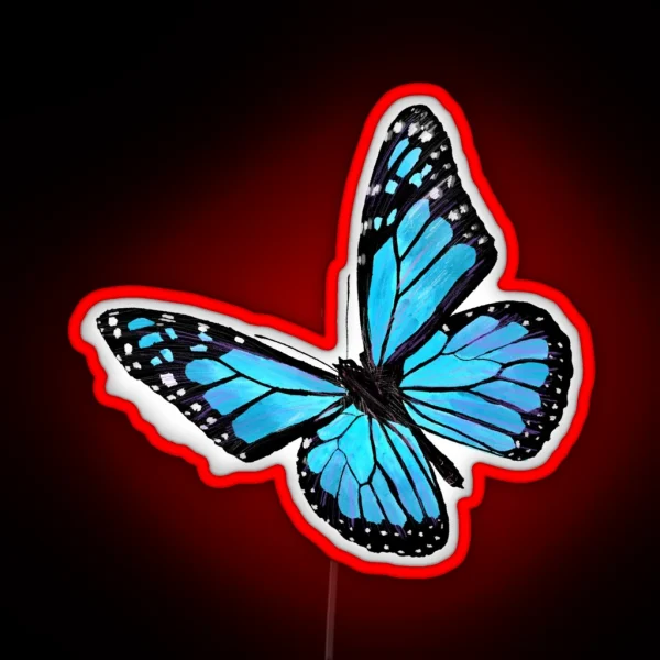 Light Blue Butterfly RGB Neon Sign