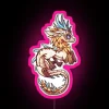 Customizable RGB Neon Light Canvas Sign with Chibi Dragon Design.