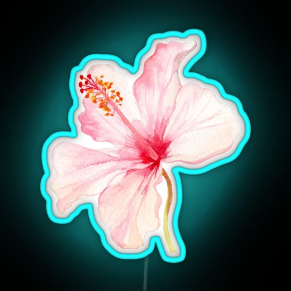 Light Pink Hibiscus Led RGB Neon Sign