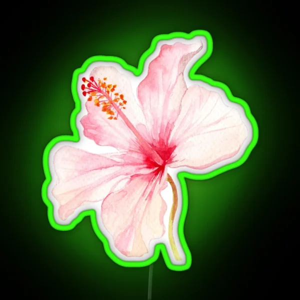 Light Pink Hibiscus Led RGB Neon Sign