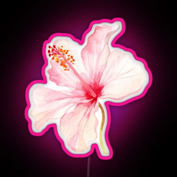 Light Pink Hibiscus Led RGB Neon Sign