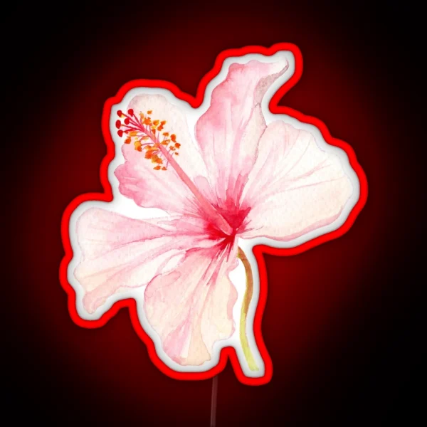Light Pink Hibiscus Led RGB Neon Sign