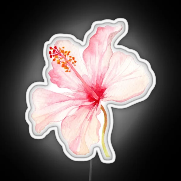Light Pink Hibiscus Led RGB Neon Sign