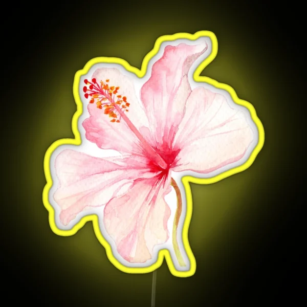 Light Pink Hibiscus Led RGB Neon Sign