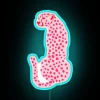 Vibrant light pink leopard neon LED sign with color changing abilities