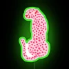 Unique light pink leopard print RGB neon wall art decor.