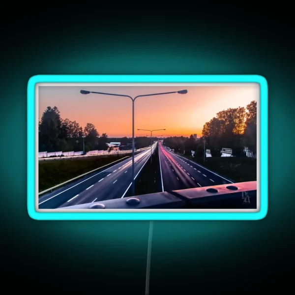 Light Trail And Sunset RGB Neon Sign