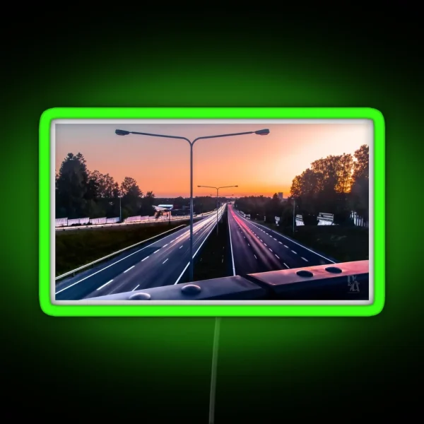 Light Trail And Sunset RGB Neon Sign