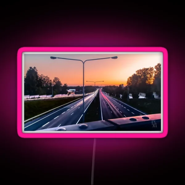 Light Trail And Sunset RGB Neon Sign