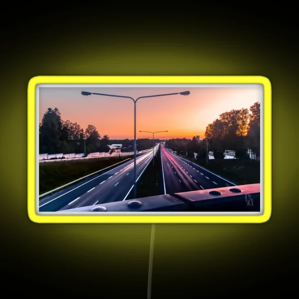 Light Trail And Sunset RGB Neon Sign