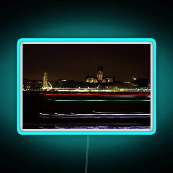 Light Trails Across The Mersey RGB Neon Sign