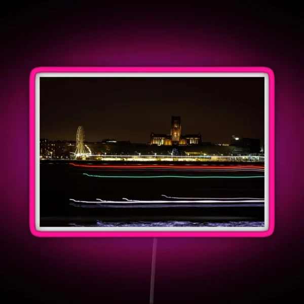 Light Trails Across The Mersey RGB Neon Sign