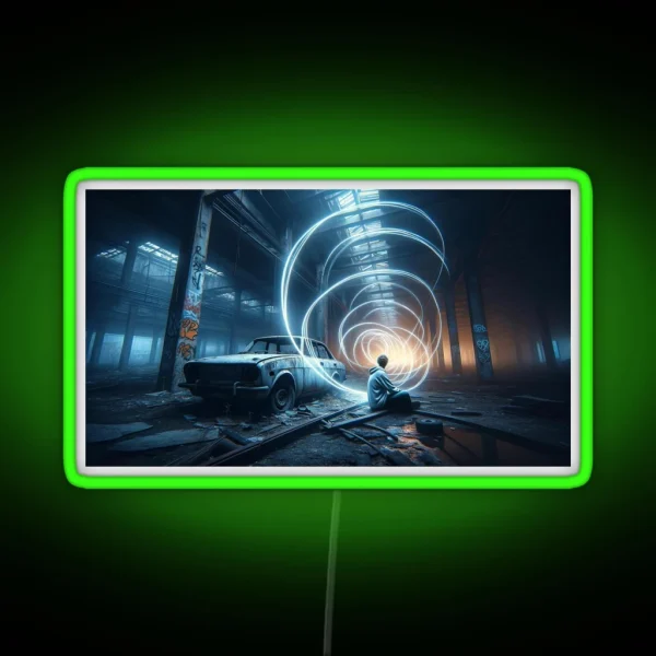 Light Trails AI Generated Art RGB Neon Sign