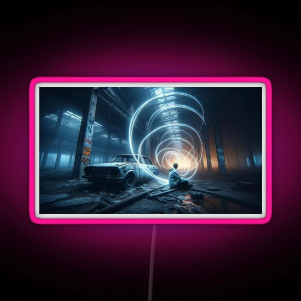 Light Trails AI Generated Art RGB Neon Sign