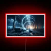Add mesmerizing ambiance with dynamic light trails art design neon