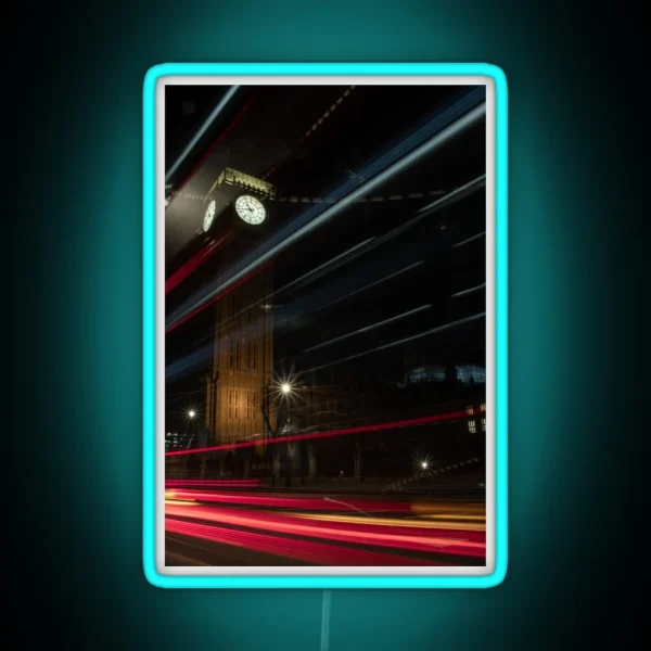 Light Trails And The Tower Of Big Ben RGB Neon Sign