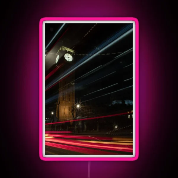 Light Trails And The Tower Of Big Ben RGB Neon Sign