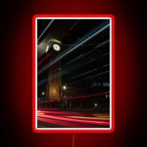 Light Trails And The Tower Of Big Ben RGB Neon Sign