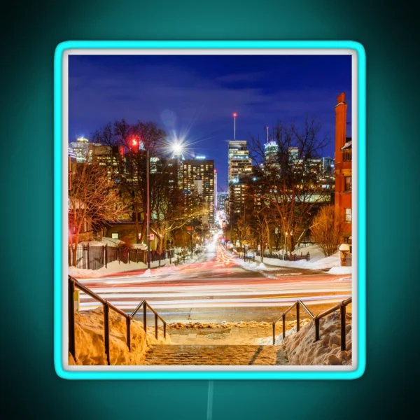 Light Trails Downtown Montreal RGB Neon Sign