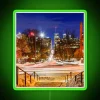 RGB Neon Downtown Montreal Cityscape Nighttime Decorative Illuminated Wall Sign Display
