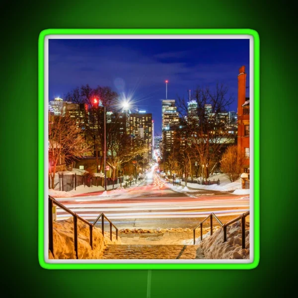 Light Trails Downtown Montreal RGB Neon Sign