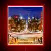 Dazzling RGB neon sign showcasing vibrant light trails in Montreal.