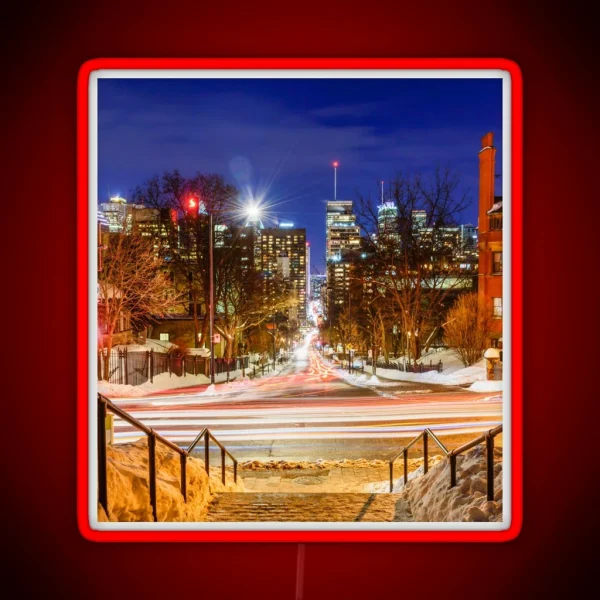 Light Trails Downtown Montreal RGB Neon Sign