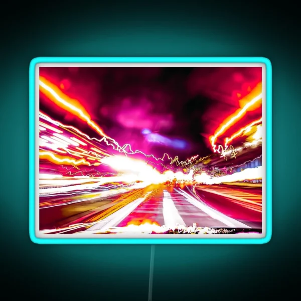 Light Trails Nighttime Trails Intentional Camera RGB Neon Sign