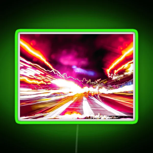 Light Trails Nighttime Trails Intentional Camera RGB Neon Sign