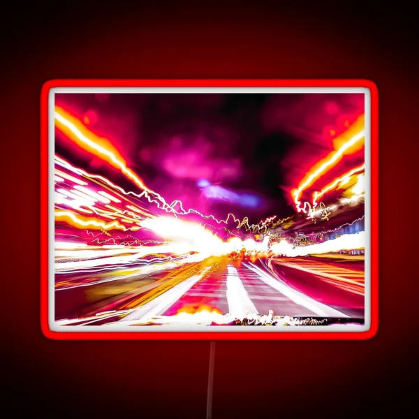 Light Trails Nighttime Trails Intentional Camera RGB Neon Sign