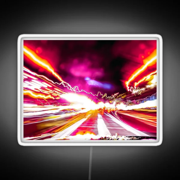 Light Trails Nighttime Trails Intentional Camera RGB Neon Sign