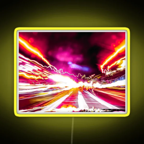 Light Trails Nighttime Trails Intentional Camera RGB Neon Sign