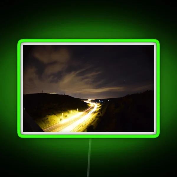 Light Trails On M62 Yorkshire RGB Neon Sign