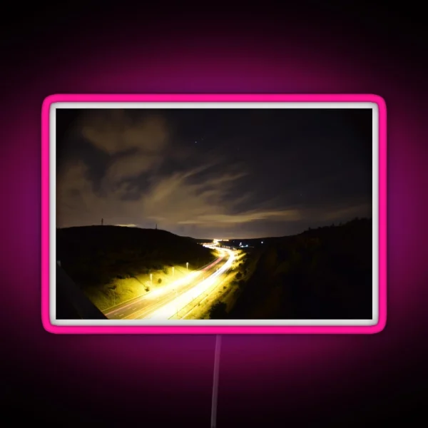 Light Trails On M62 Yorkshire RGB Neon Sign
