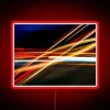 Vibrant colorful light trails in radiant RGB neon glow