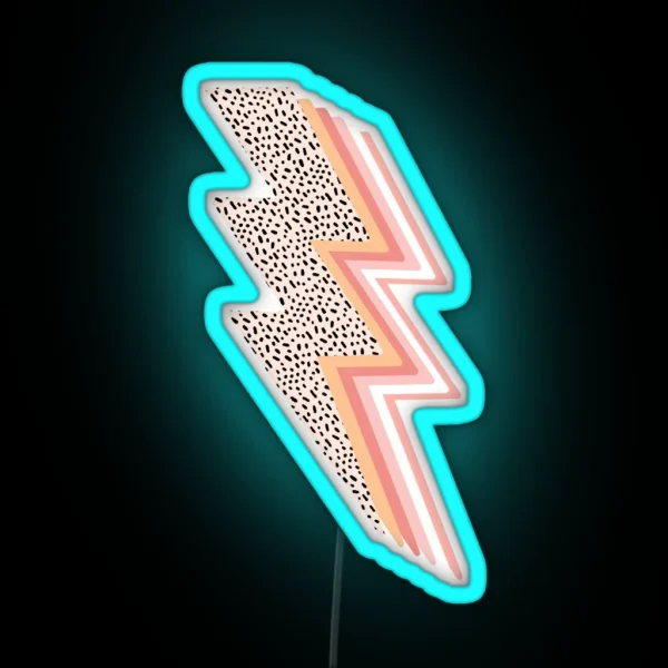 Lightning Bolt Aesthetic Pink RGB Neon Sign