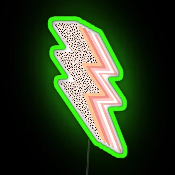 Lightning Bolt Aesthetic Pink RGB Neon Sign