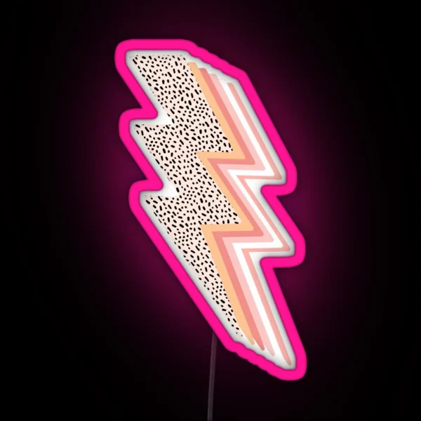 Lightning Bolt Aesthetic Pink RGB Neon Sign
