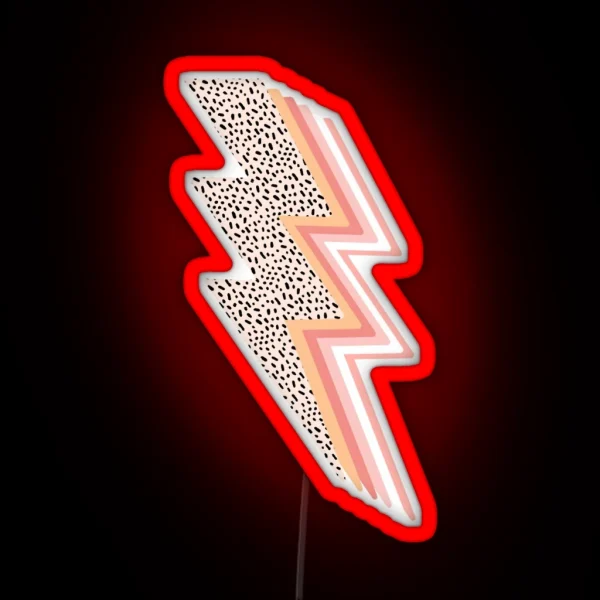 Lightning Bolt Aesthetic Pink RGB Neon Sign