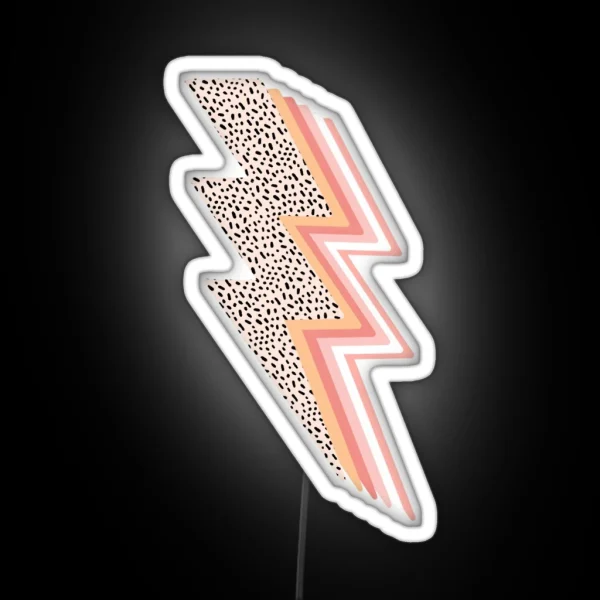 Lightning Bolt Aesthetic Pink RGB Neon Sign
