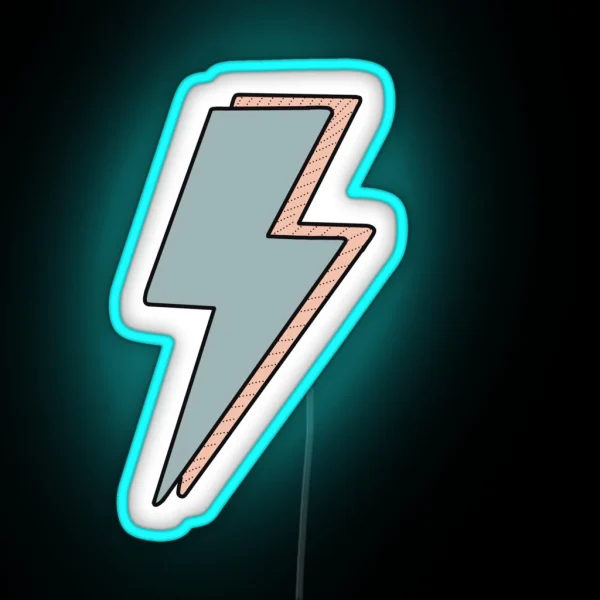 Lightning Bolt Aesthetic RGB Neon Sign