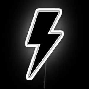 Lightning Bolt Black RGB Neon Sign