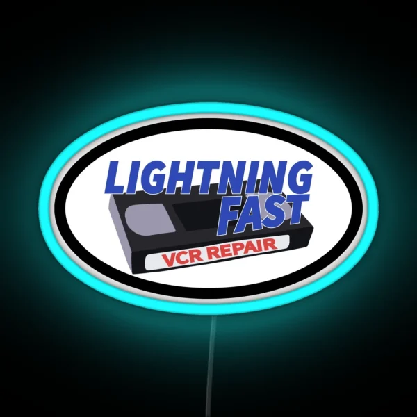 Lightning Fast Vcr Repair Logo RGB Neon Sign